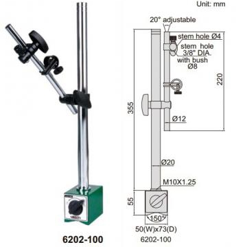 Đế từ gá đồng hồ so Insize 6202-100