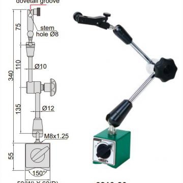 Đế từ gá đồng hồ so Insize 6210-80