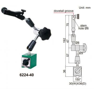 Đế từ gá đồng hồ so Insize 6224-40